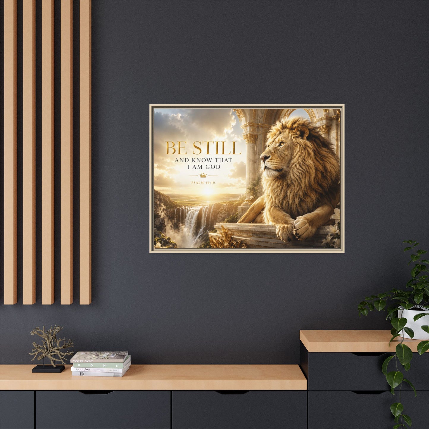 Be Still and Know Wall Art – 40x30 Framed Matte Canvas Portrait
