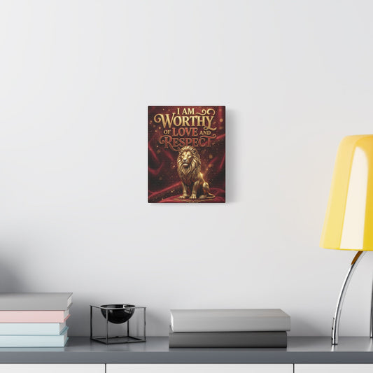 I Am Worthy of Love and Respect Wall Art – 8x10 Framed Matte Canvas Portrait by FAITH HUB