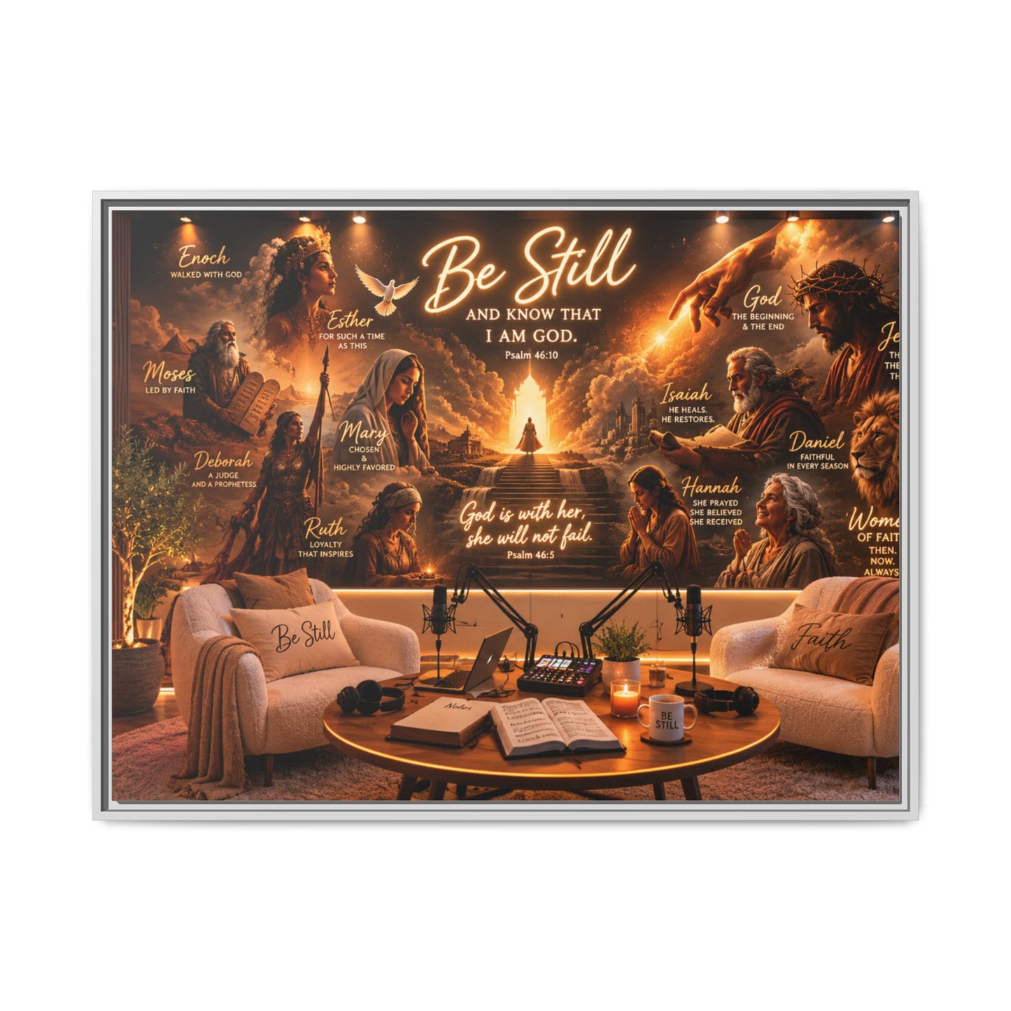 Be Still Psalm Canvas Print — Framed Religious Wall Art