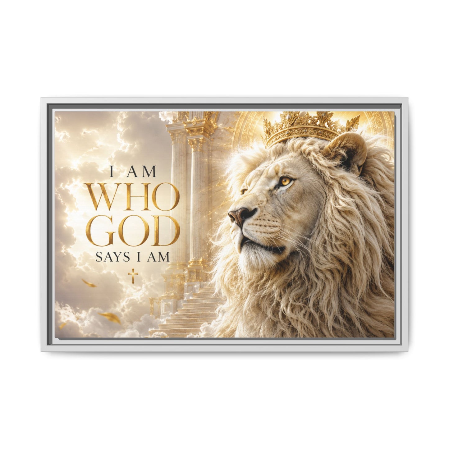 I Am Who God Says I Am Wall Art – 40x30 Framed Matte Canvas Portrait
