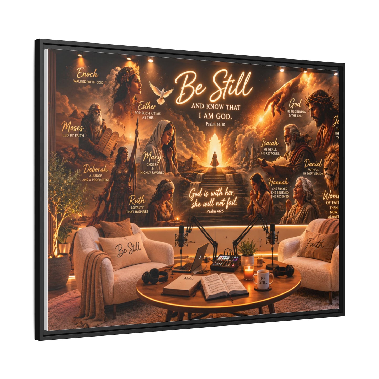 Be Still Psalm Canvas Print — Framed Religious Wall Art