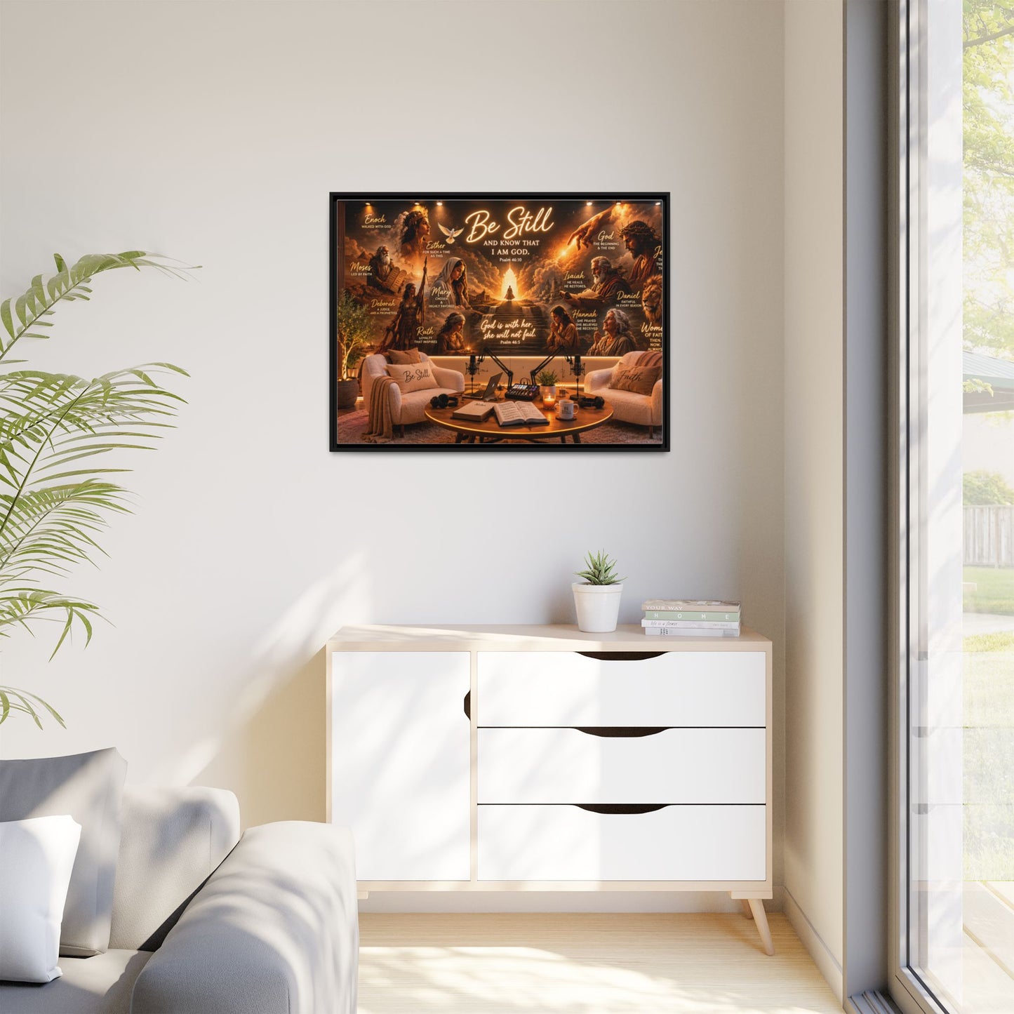 Be Still Psalm Canvas Print — Framed Religious Wall Art