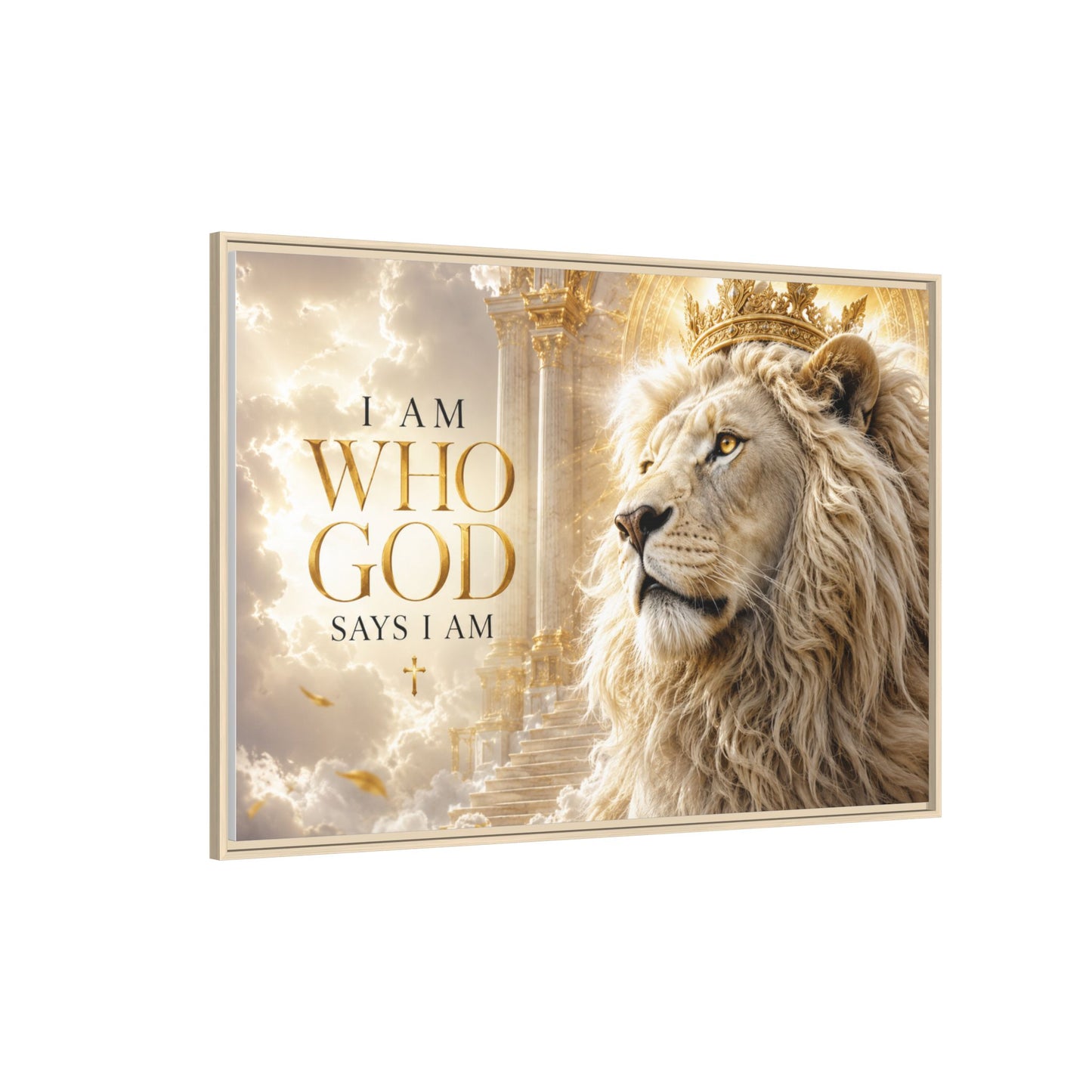 I Am Who God Says I Am Wall Art – 40x30 Framed Matte Canvas Portrait