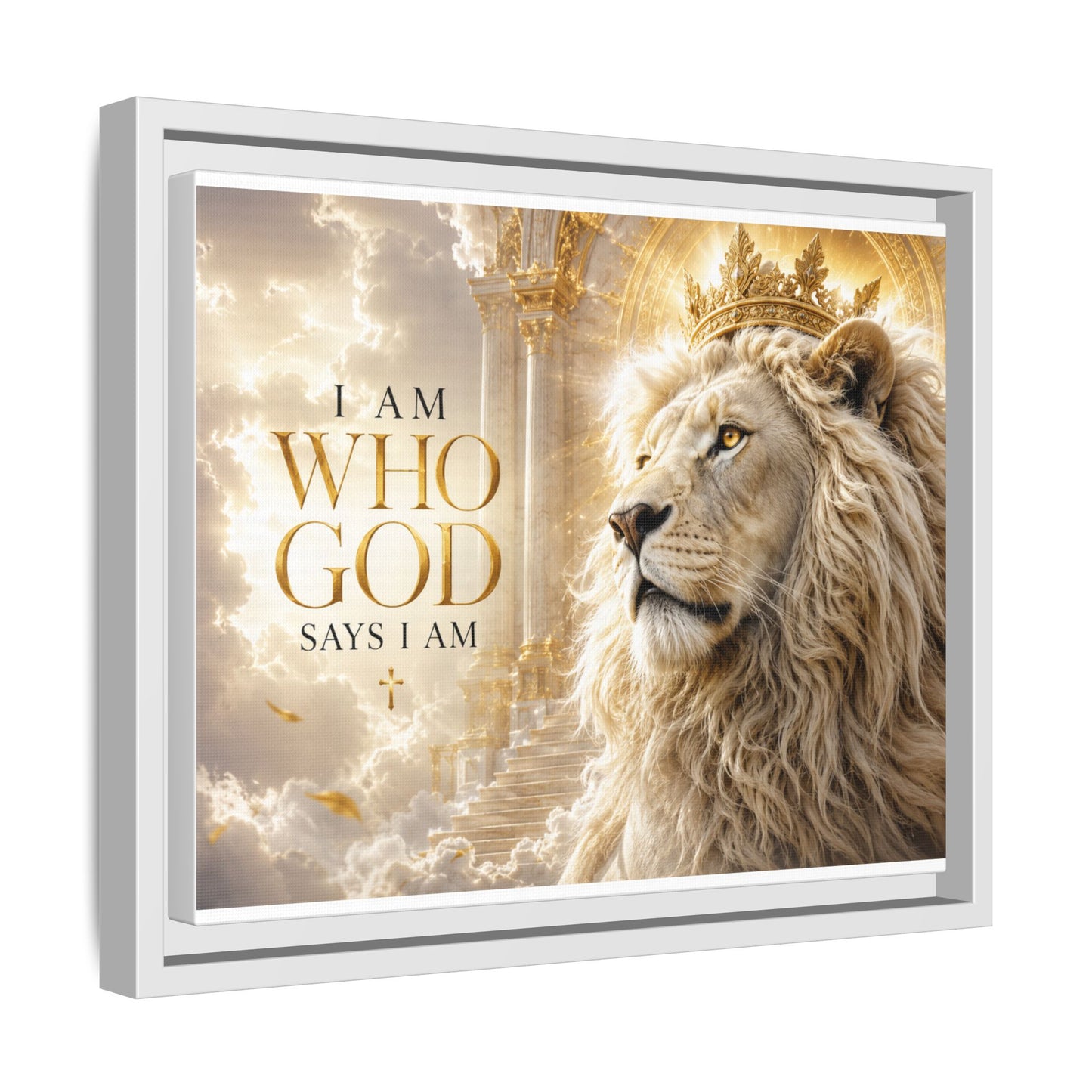 I Am Who God Says I Am Wall Art – 40x30 Framed Matte Canvas Portrait