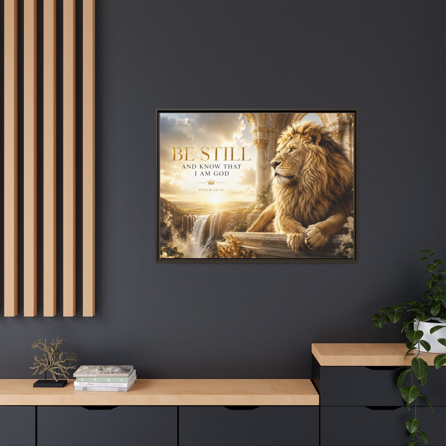 Be Still and Know Wall Art – 40x30 Framed Matte Canvas Portrait