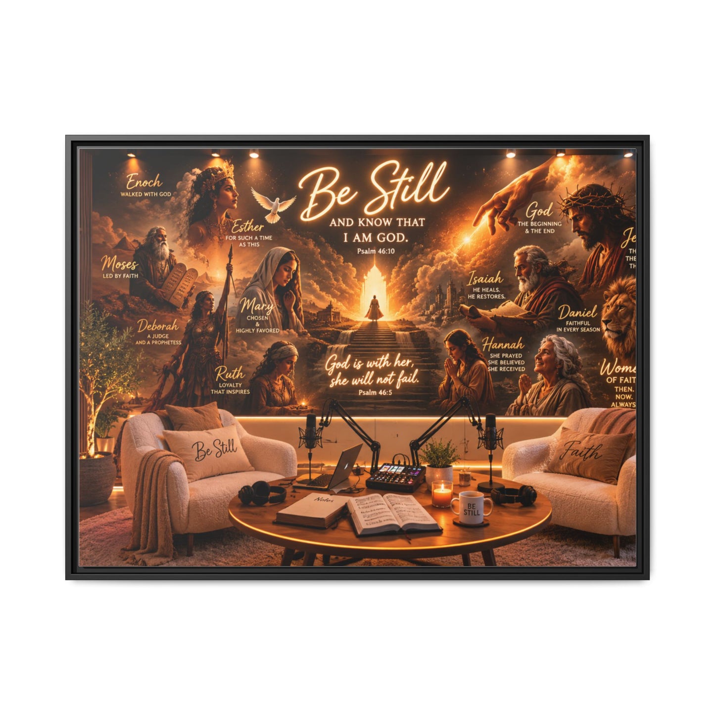 Be Still Psalm Canvas Print — Framed Religious Wall Art