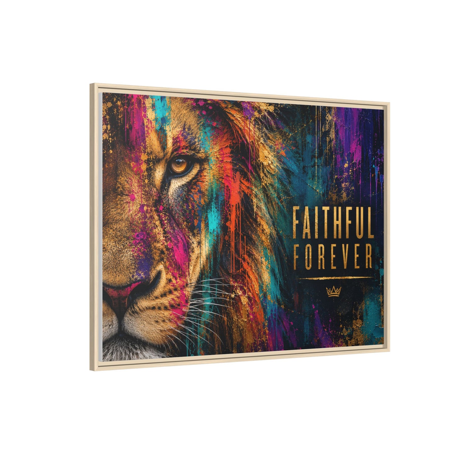 Faithful Forever Colorful Wall Art – Christian Gift – 40x30 Framed Canvas Print
