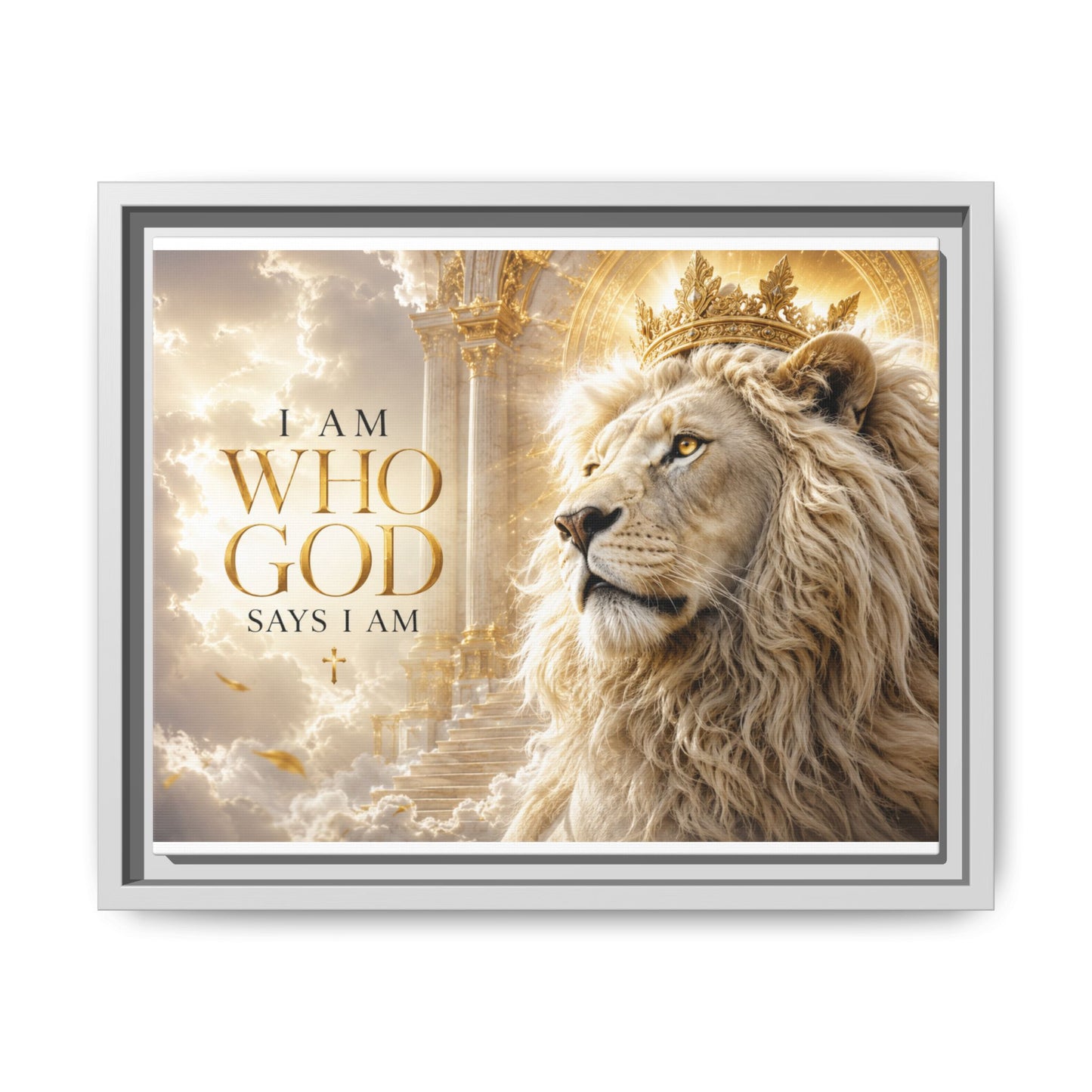 I Am Who God Says I Am Wall Art – 40x30 Framed Matte Canvas Portrait