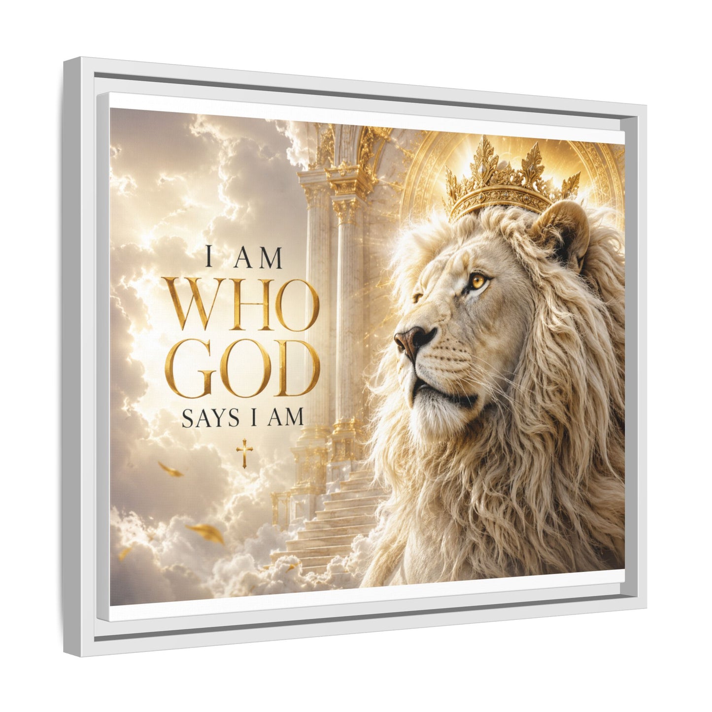 I Am Who God Says I Am Wall Art – 40x30 Framed Matte Canvas Portrait