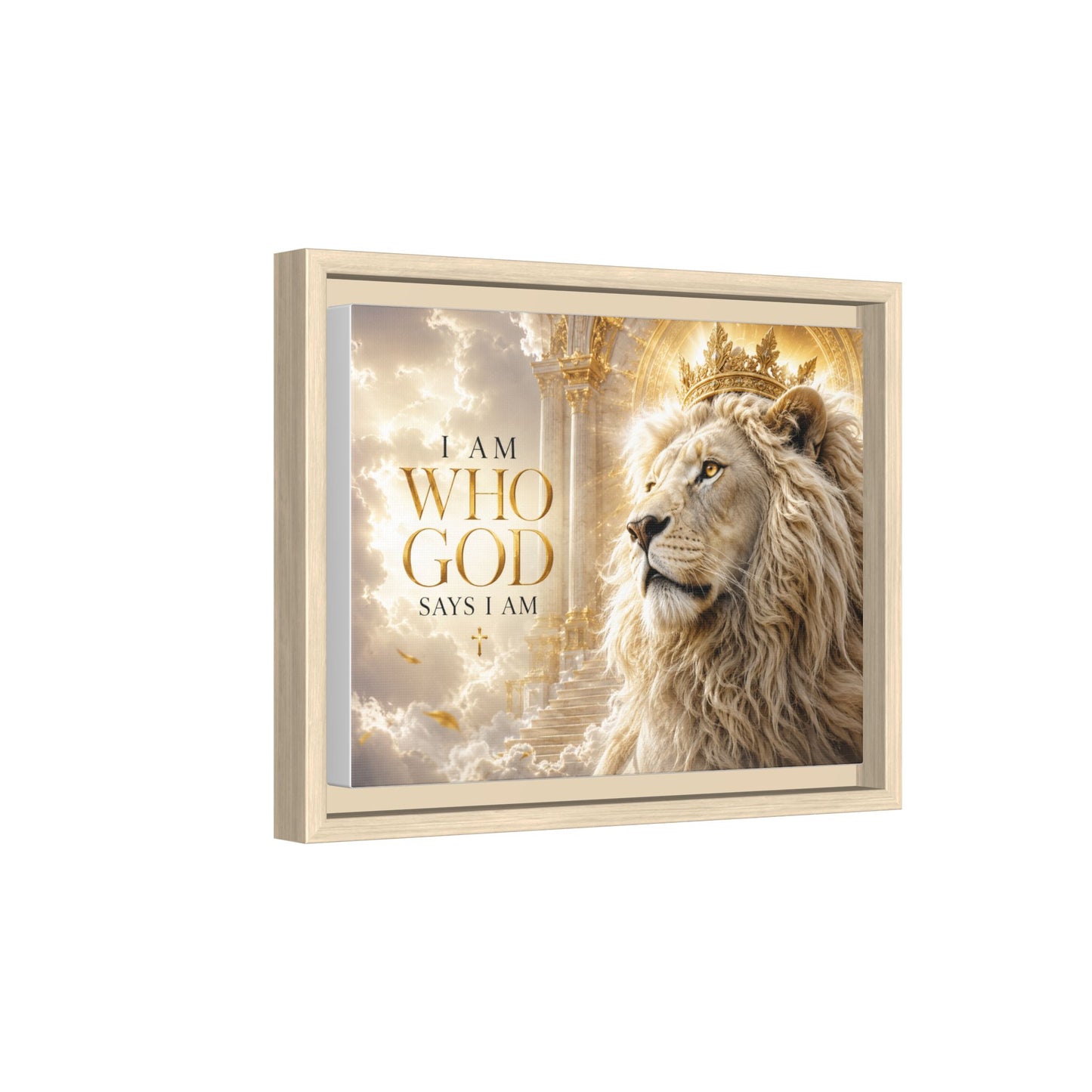 I Am Who God Says I Am Wall Art – 40x30 Framed Matte Canvas Portrait