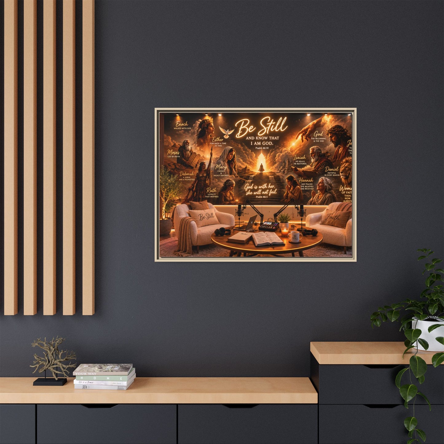 Be Still Psalm Canvas Print — Framed Religious Wall Art