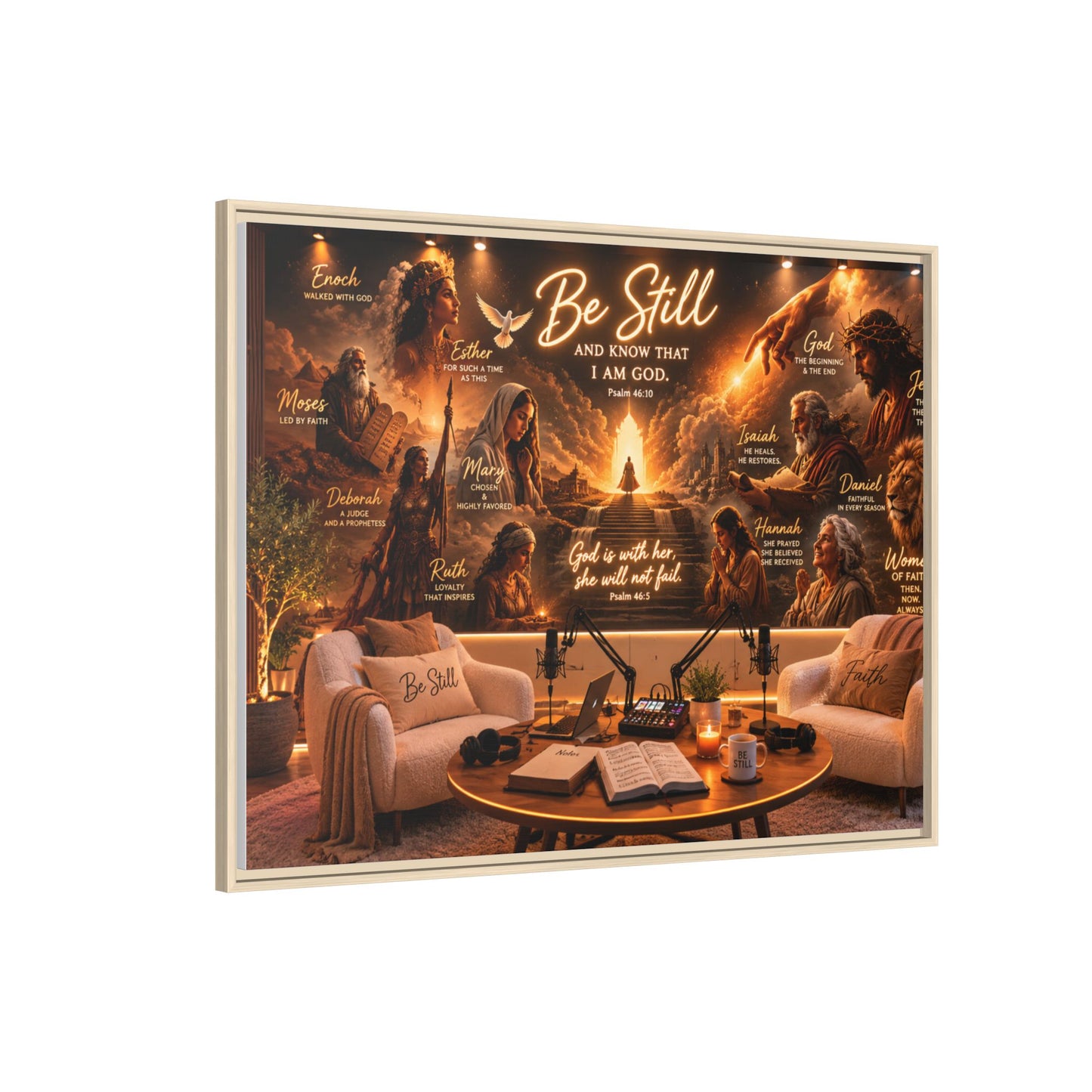 Be Still Psalm Canvas Print — Framed Religious Wall Art