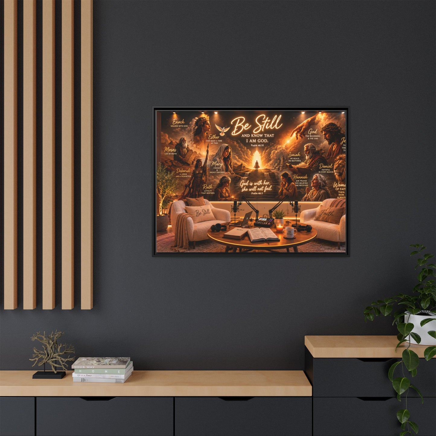 Be Still Psalm Canvas Print — Framed Religious Wall Art