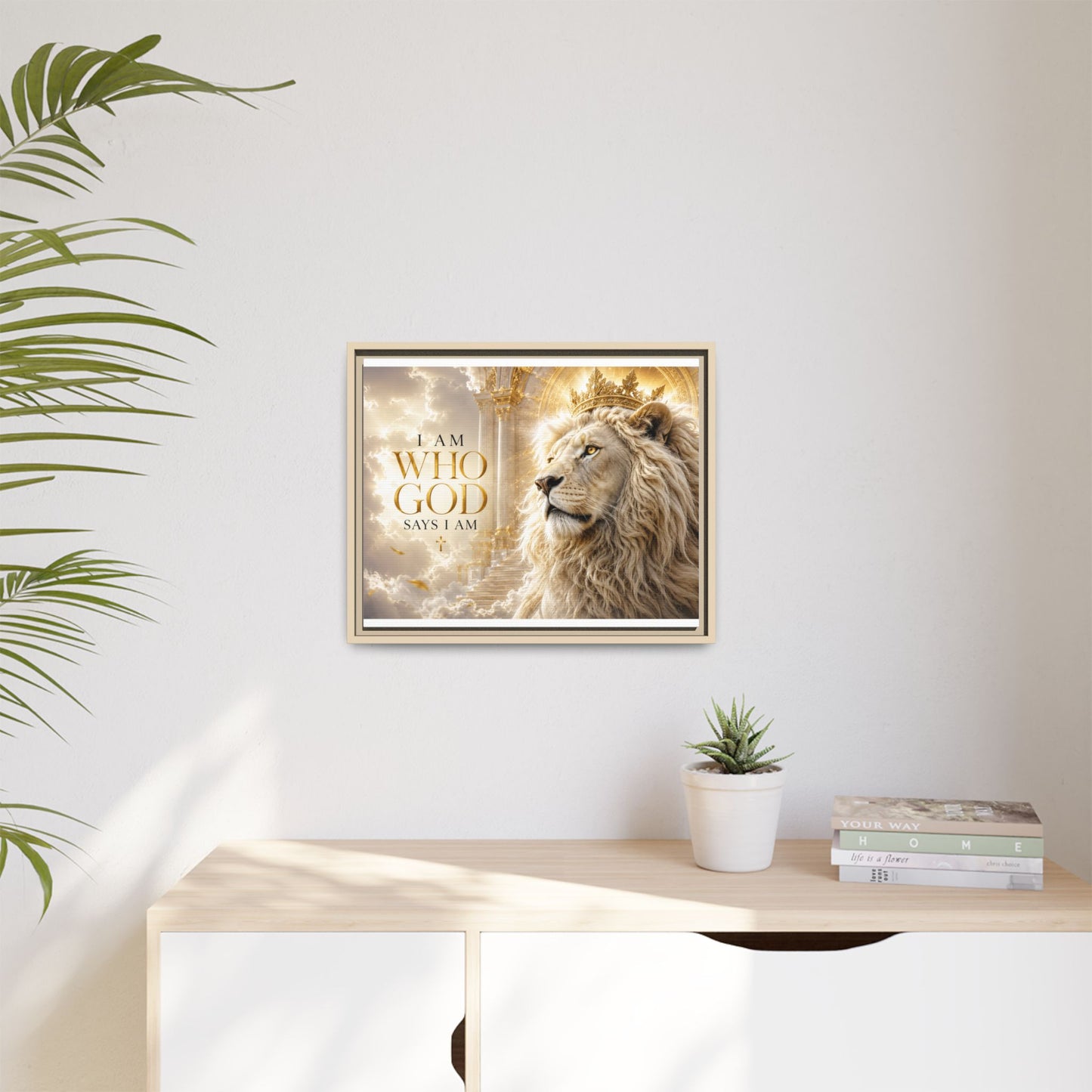 I Am Who God Says I Am Wall Art – 40x30 Framed Matte Canvas Portrait