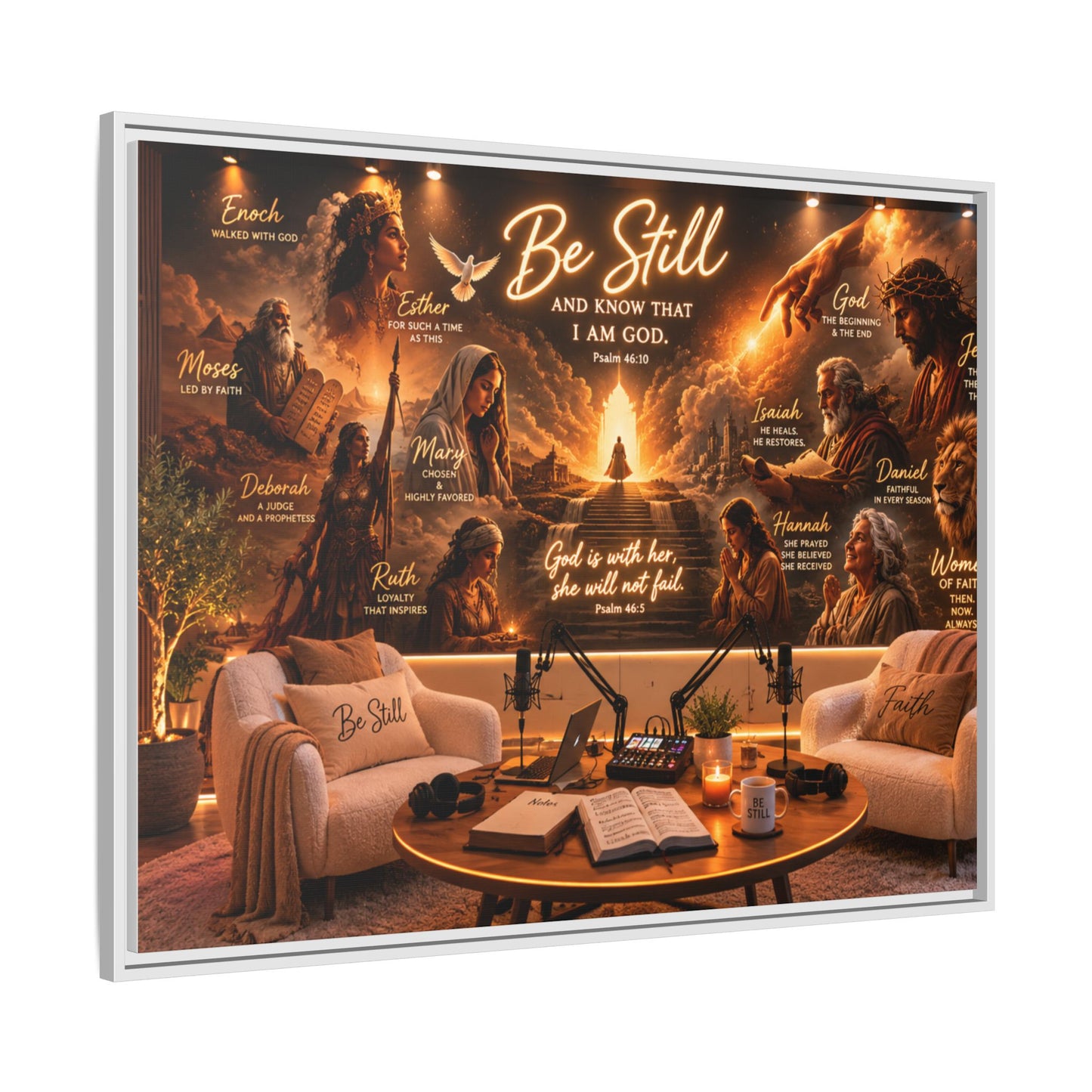 Be Still Psalm Canvas Print — Framed Religious Wall Art