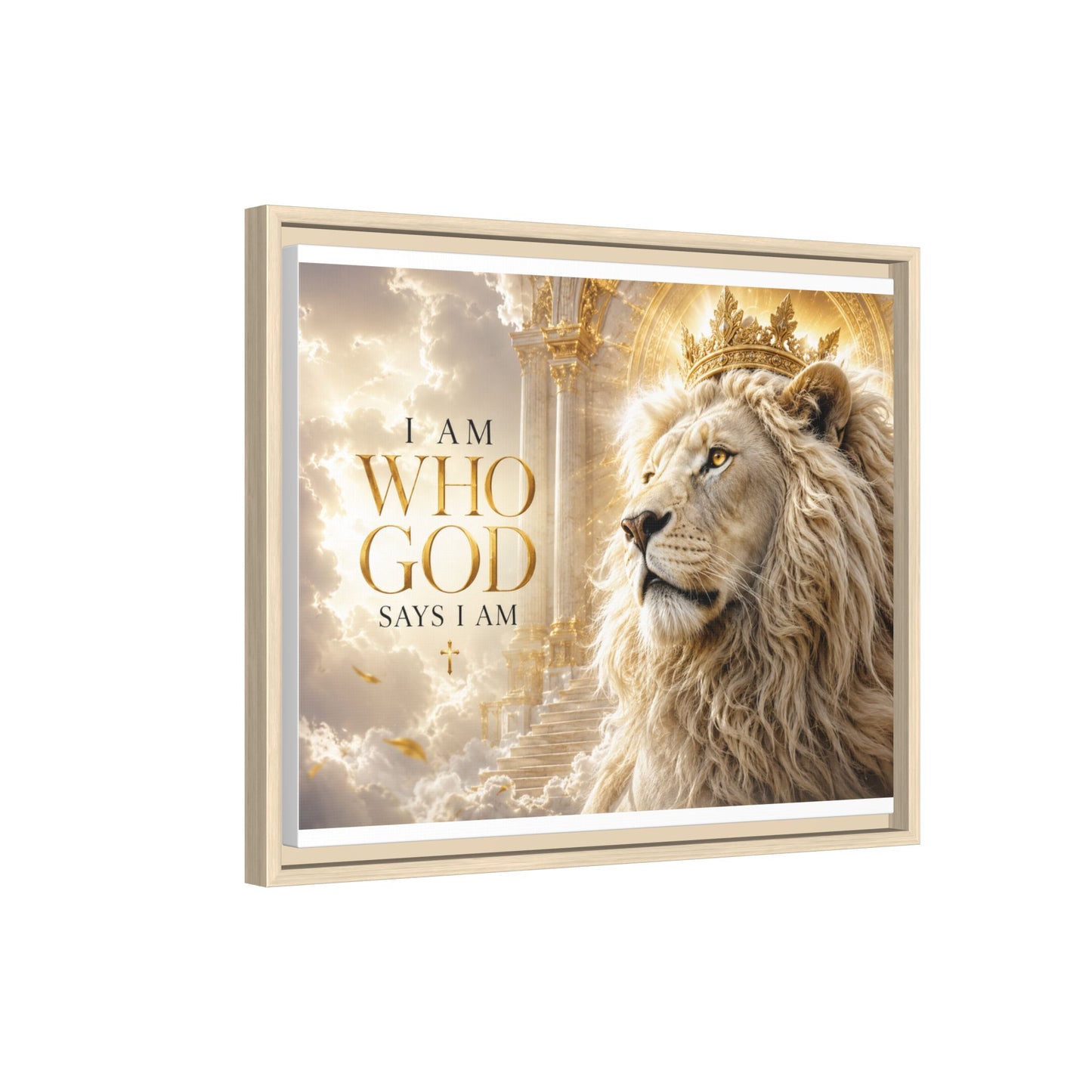I Am Who God Says I Am Wall Art – 40x30 Framed Matte Canvas Portrait