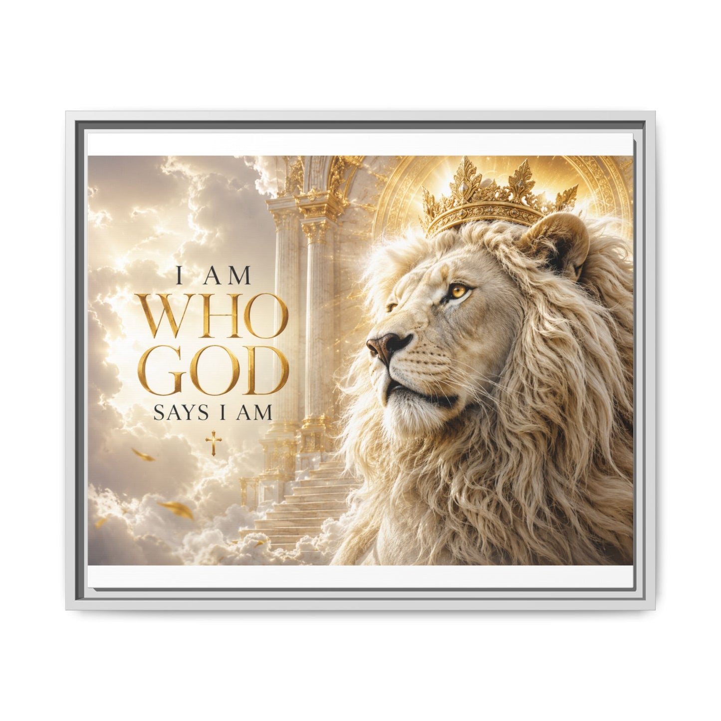 I Am Who God Says I Am Wall Art – 40x30 Framed Matte Canvas Portrait