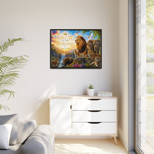Great Is Thy Faithfulness Wall Art – 40x30 Framed Matte Canvas Portrait
