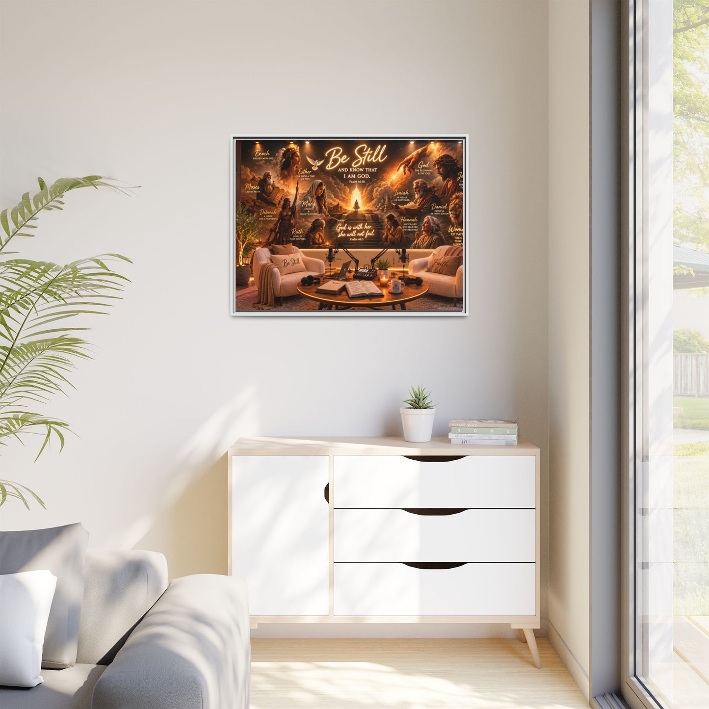 Be Still Psalm Canvas Print — Framed Religious Wall Art