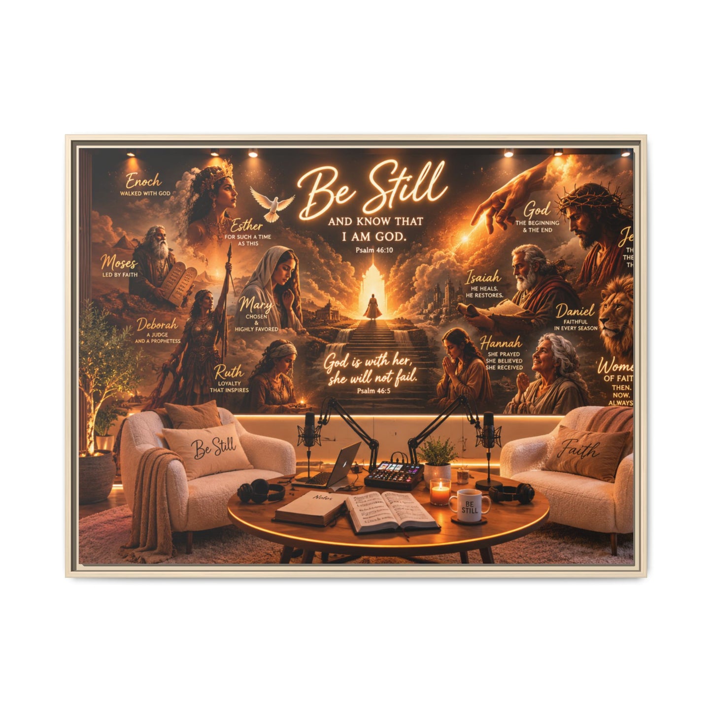 Be Still Psalm Canvas Print — Framed Religious Wall Art