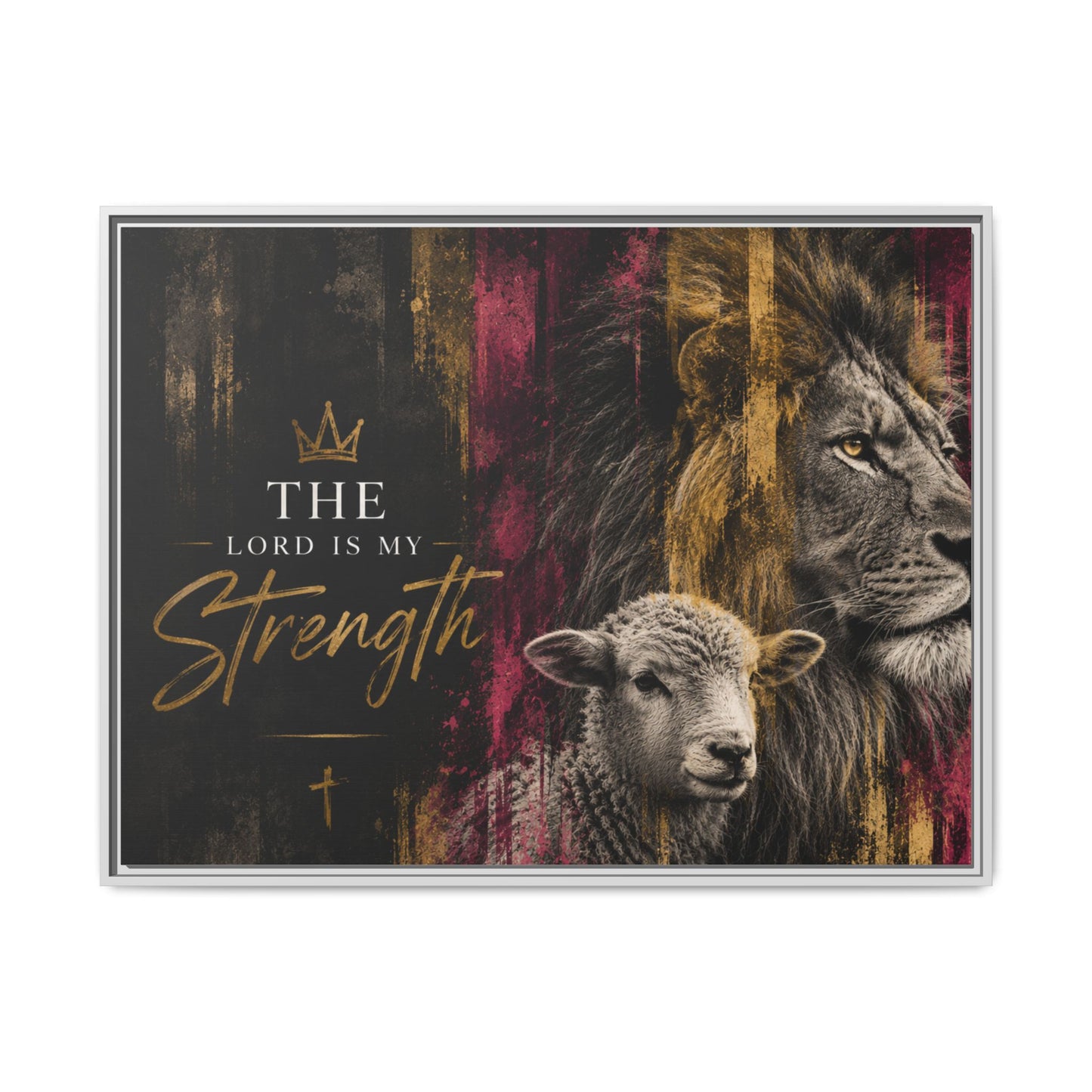 The Lord Is My Strength Wall Art – 40x30 Framed Matte Canvas Portrait