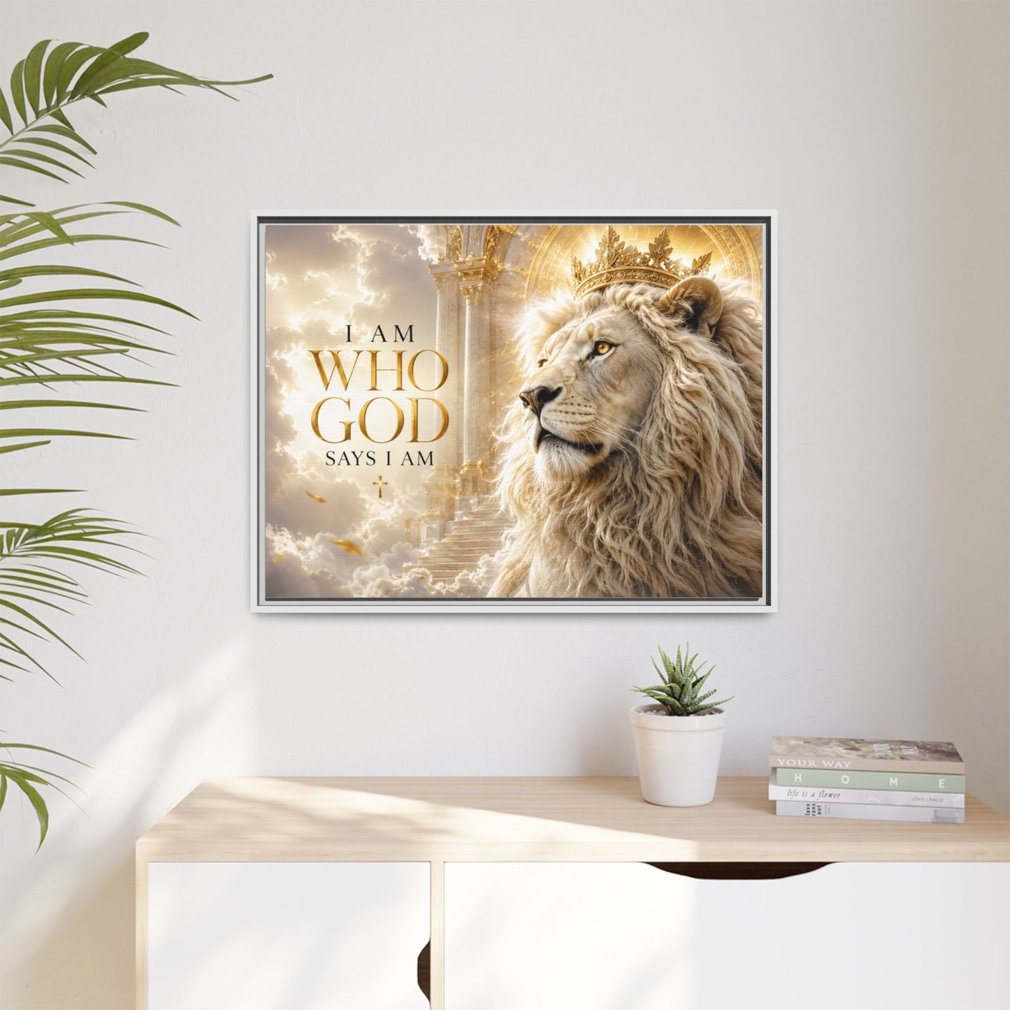 I Am Who God Says I Am Wall Art – 40x30 Framed Matte Canvas Portrait