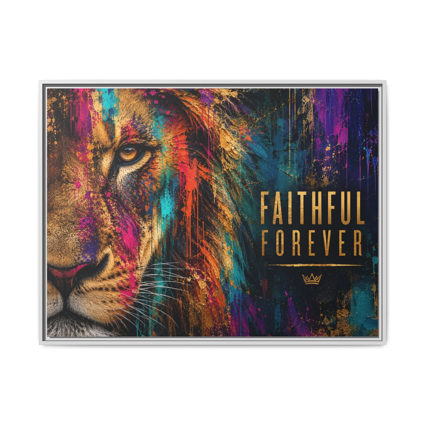 Faithful Forever Colorful Wall Art – 40x30 Framed Matte Canvas Portrait