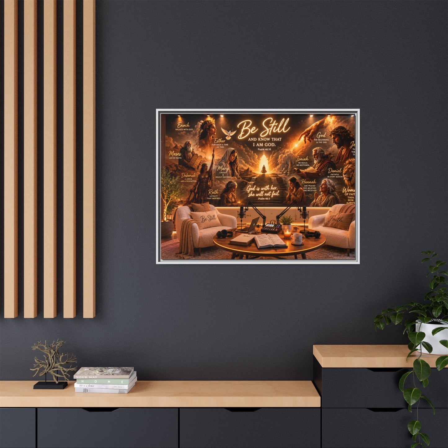 Be Still Psalm Canvas Print — Framed Religious Wall Art