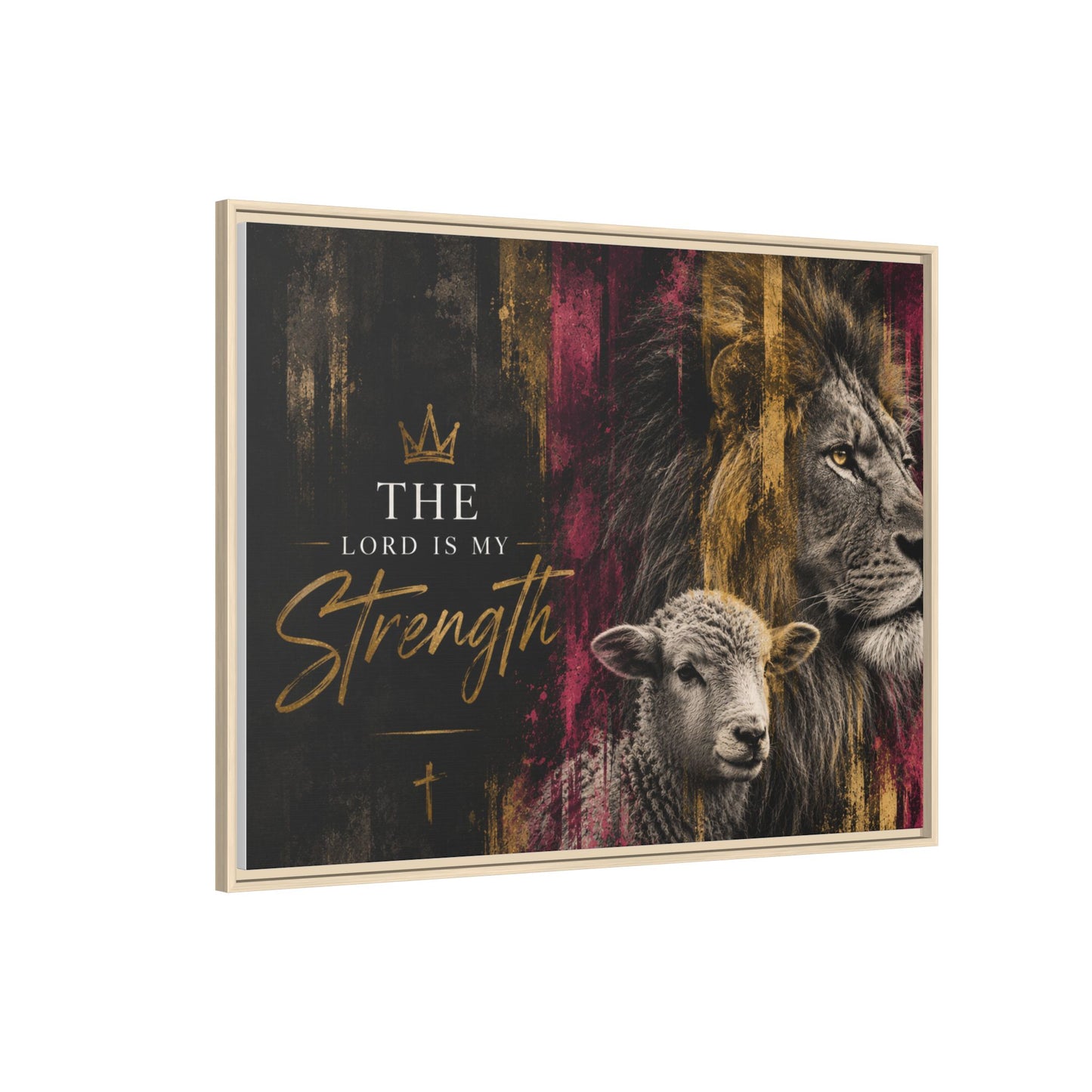 The Lord Is My Strength Wall Art – 40x30 Framed Matte Canvas Portrait