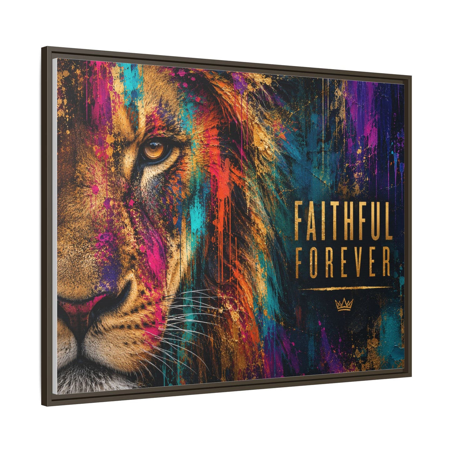 Faithful Forever Colorful Wall Art – Luxury Christian Canvas – Framed Matte Portrait