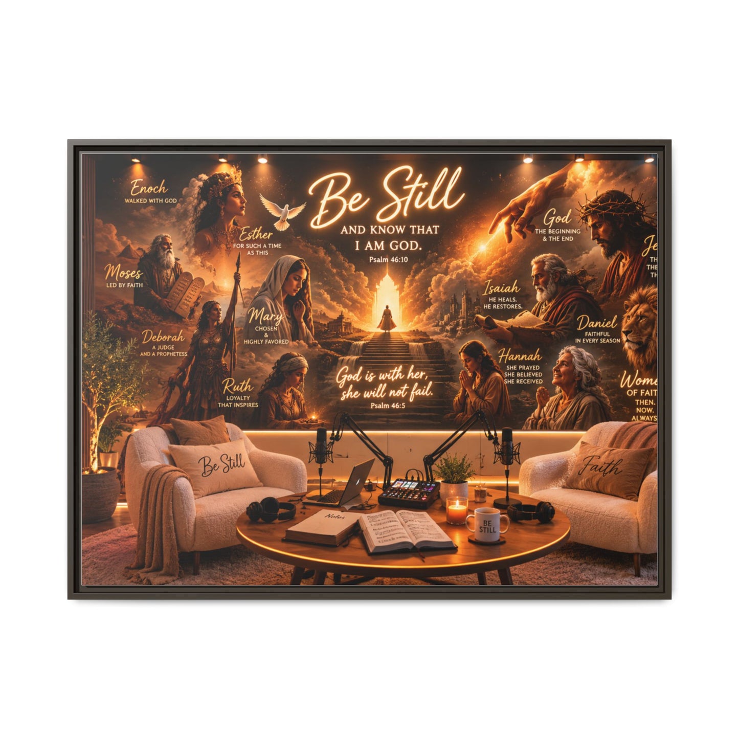 Be Still Psalm Canvas Print — Framed Religious Wall Art