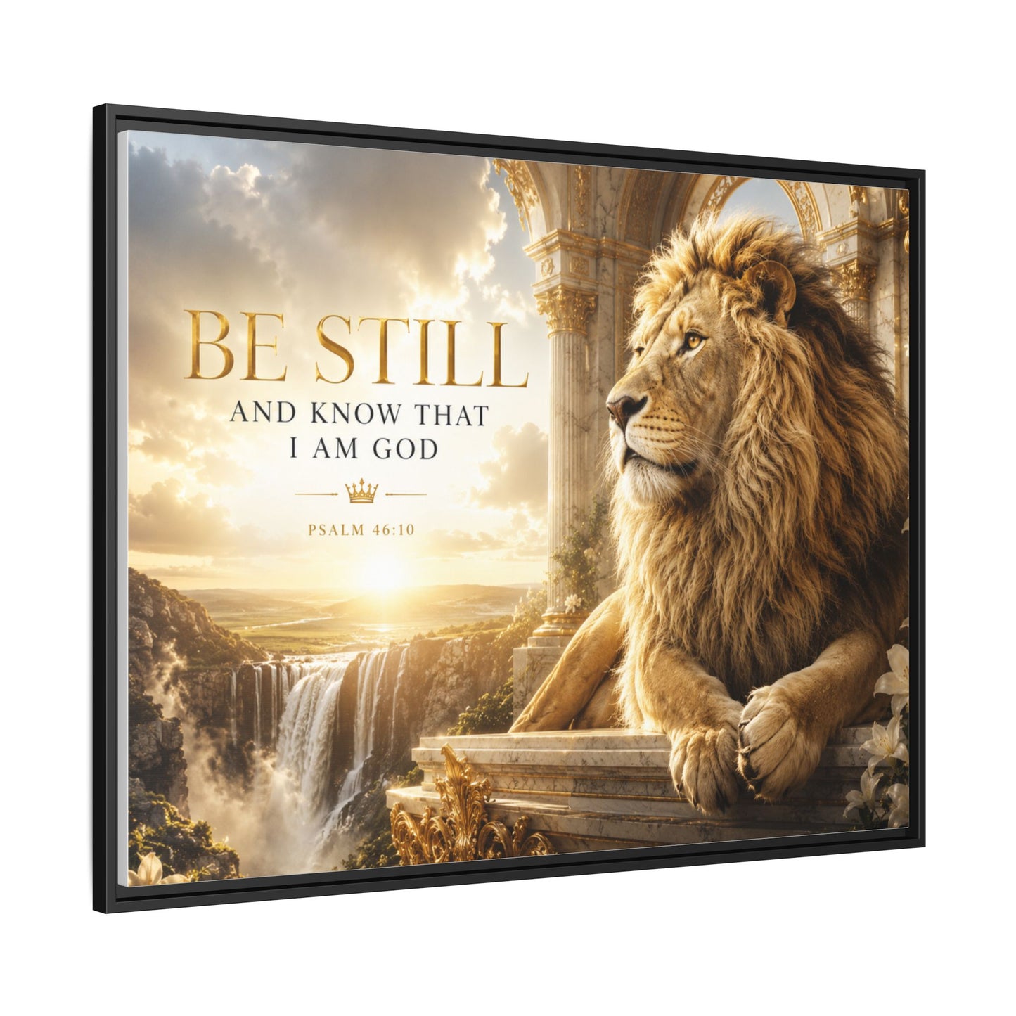 Be Still and Know Wall Art – 40x30 Framed Matte Canvas Portrait