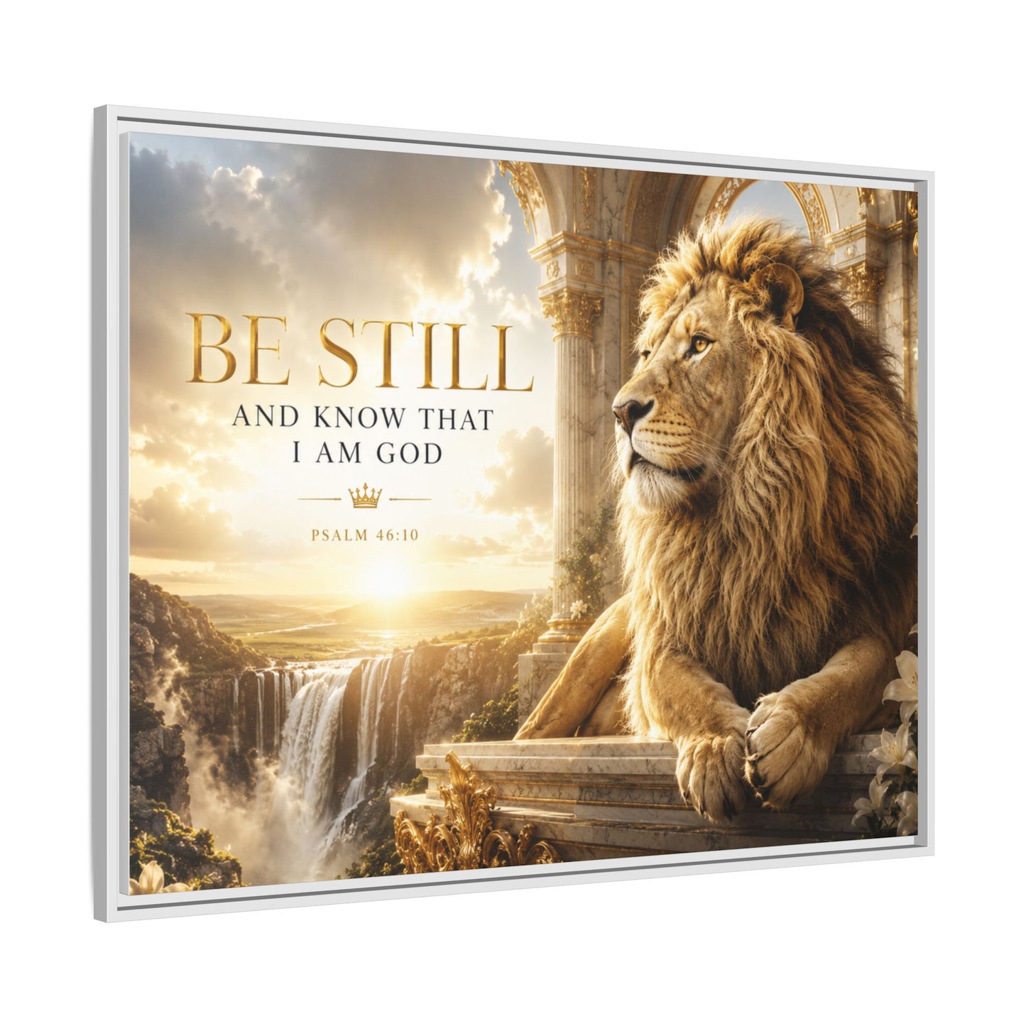Be Still and Know Wall Art – 40x30 Framed Matte Canvas Portrait
