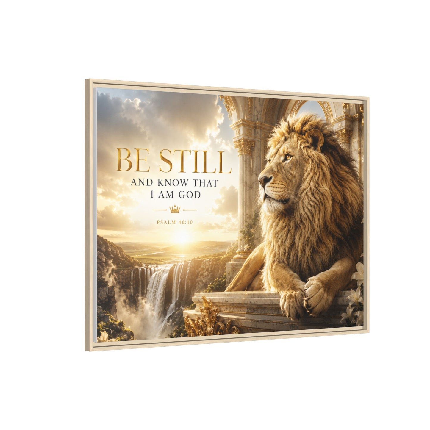 Be Still and Know Wall Art – 40x30 Framed Matte Canvas Portrait