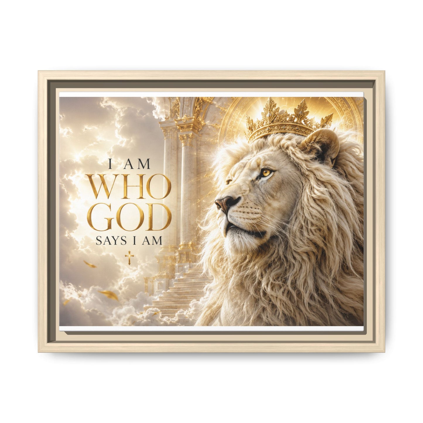 I Am Who God Says I Am Wall Art – 40x30 Framed Matte Canvas Portrait