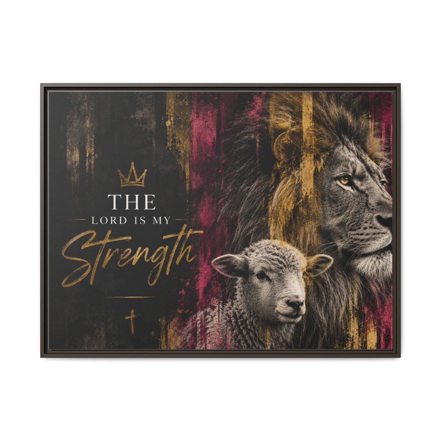 The Lord Is My Strength Wall Art – 40x30 Framed Matte Canvas Portrait