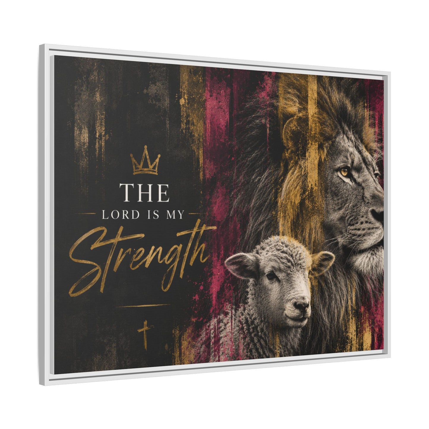 The Lord Is My Strength Wall Art – 40x30 Framed Matte Canvas Portrait
