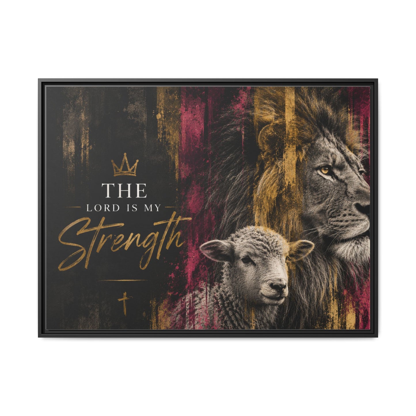 The Lord Is My Strength Wall Art – 40x30 Framed Matte Canvas Portrait