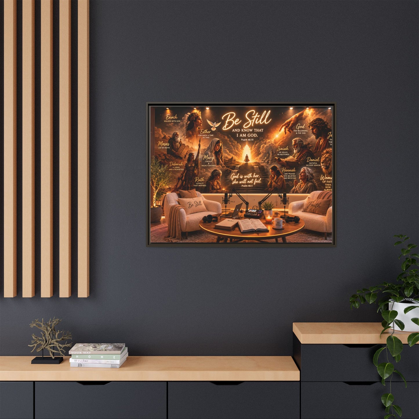 Be Still Psalm Canvas Print — Framed Religious Wall Art