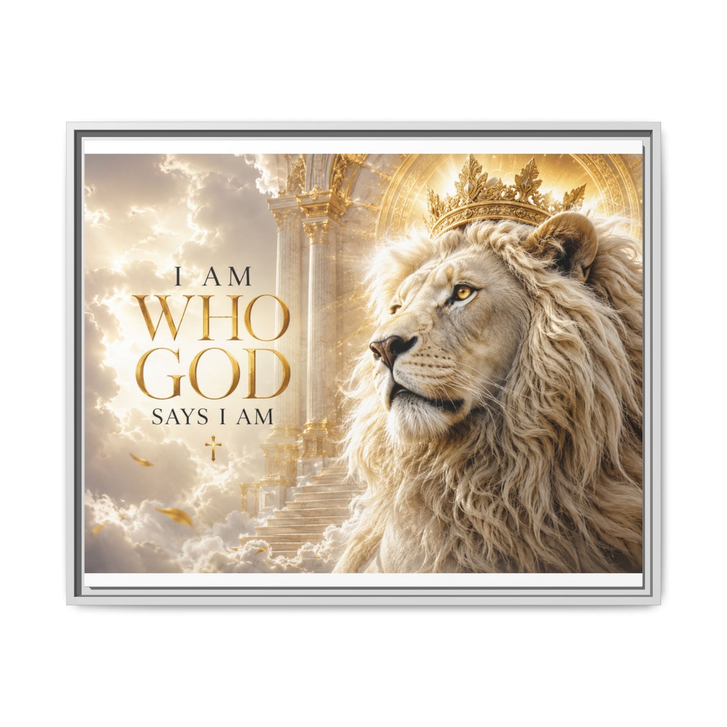 I Am Who God Says I Am Wall Art – 40x30 Framed Matte Canvas Portrait