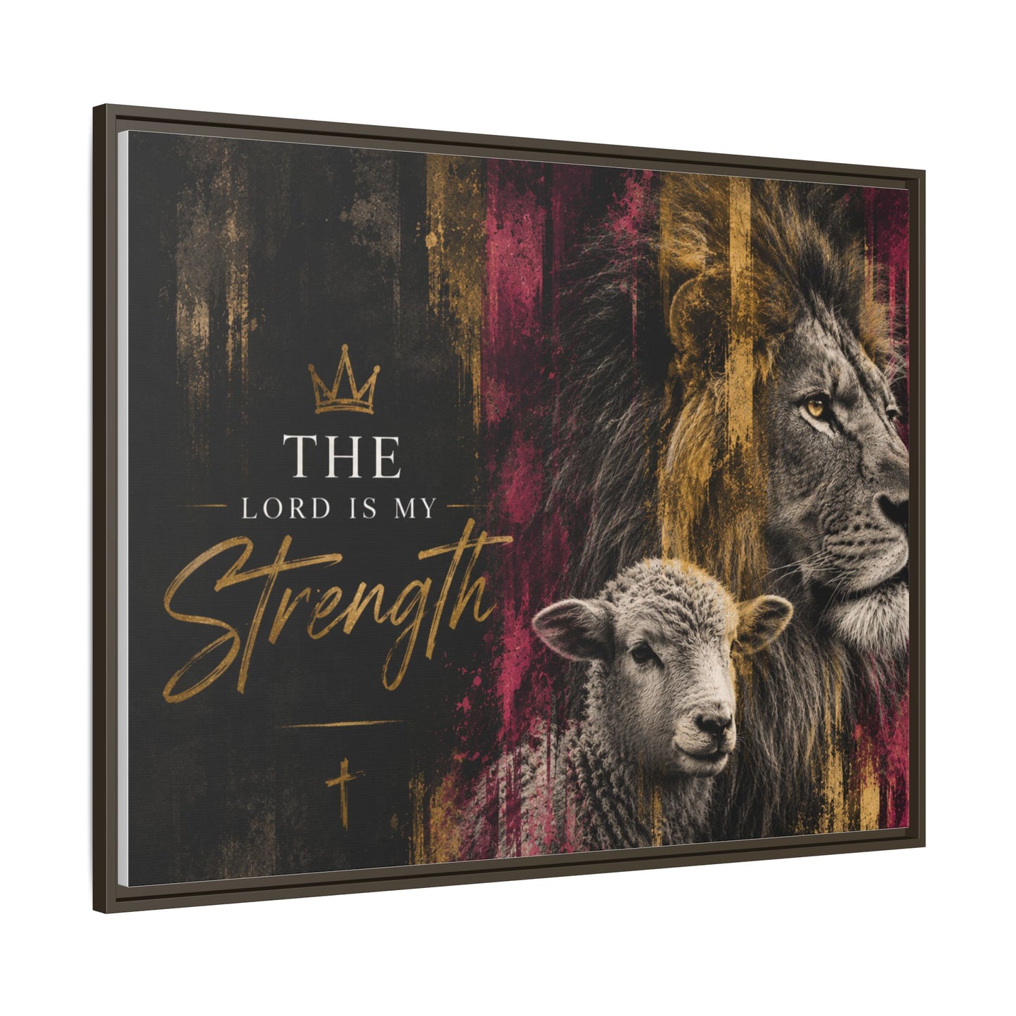 The Lord Is My Strength Wall Art – 40x30 Framed Matte Canvas Portrait