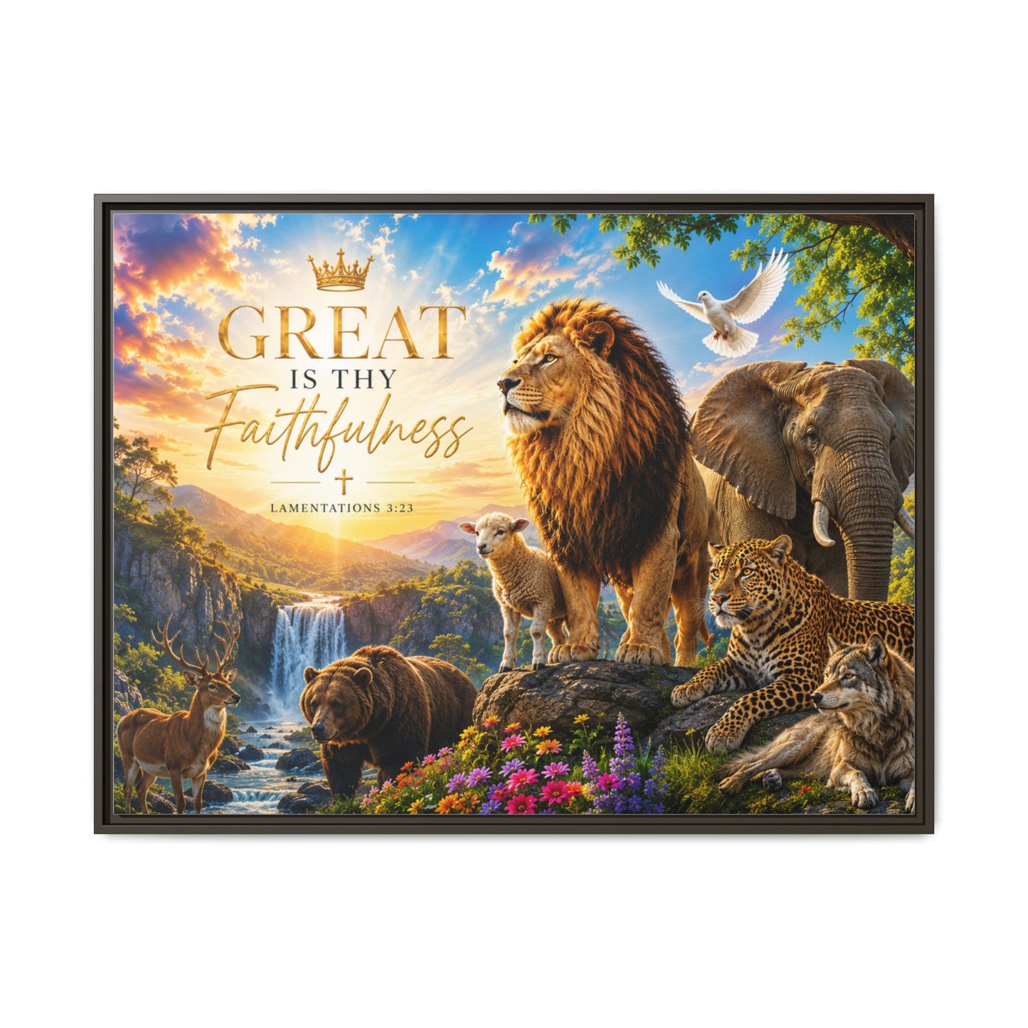 Great Is Thy Faithfulness Wall Art – 40x30 Framed Matte Canvas Portrait