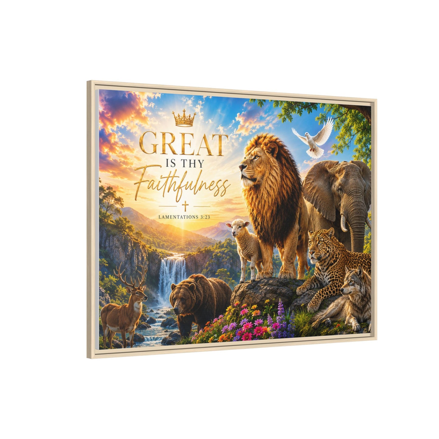 Great Is Thy Faithfulness Wall Art – 40x30 Framed Matte Canvas Portrait