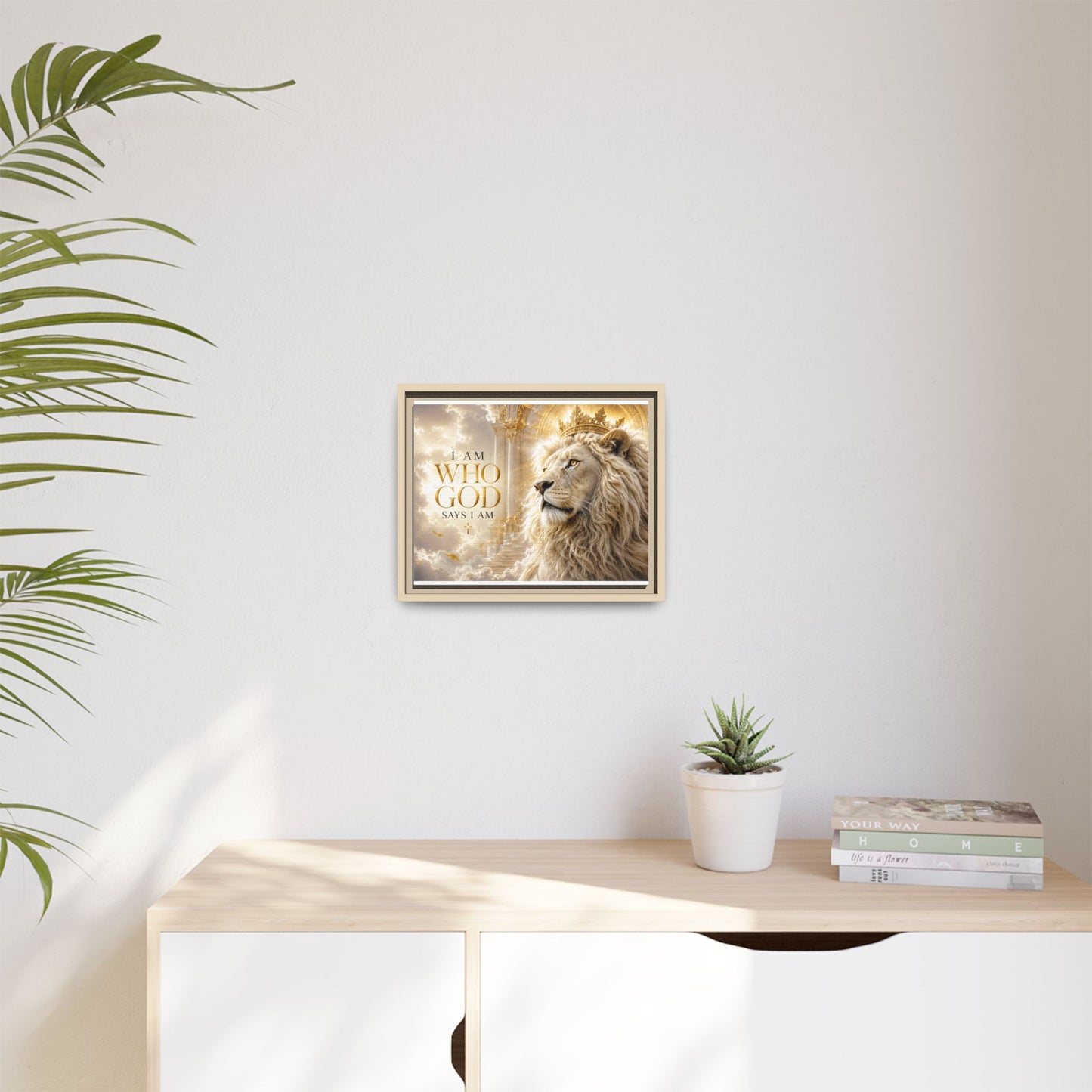 I Am Who God Says I Am Wall Art – 40x30 Framed Matte Canvas Portrait