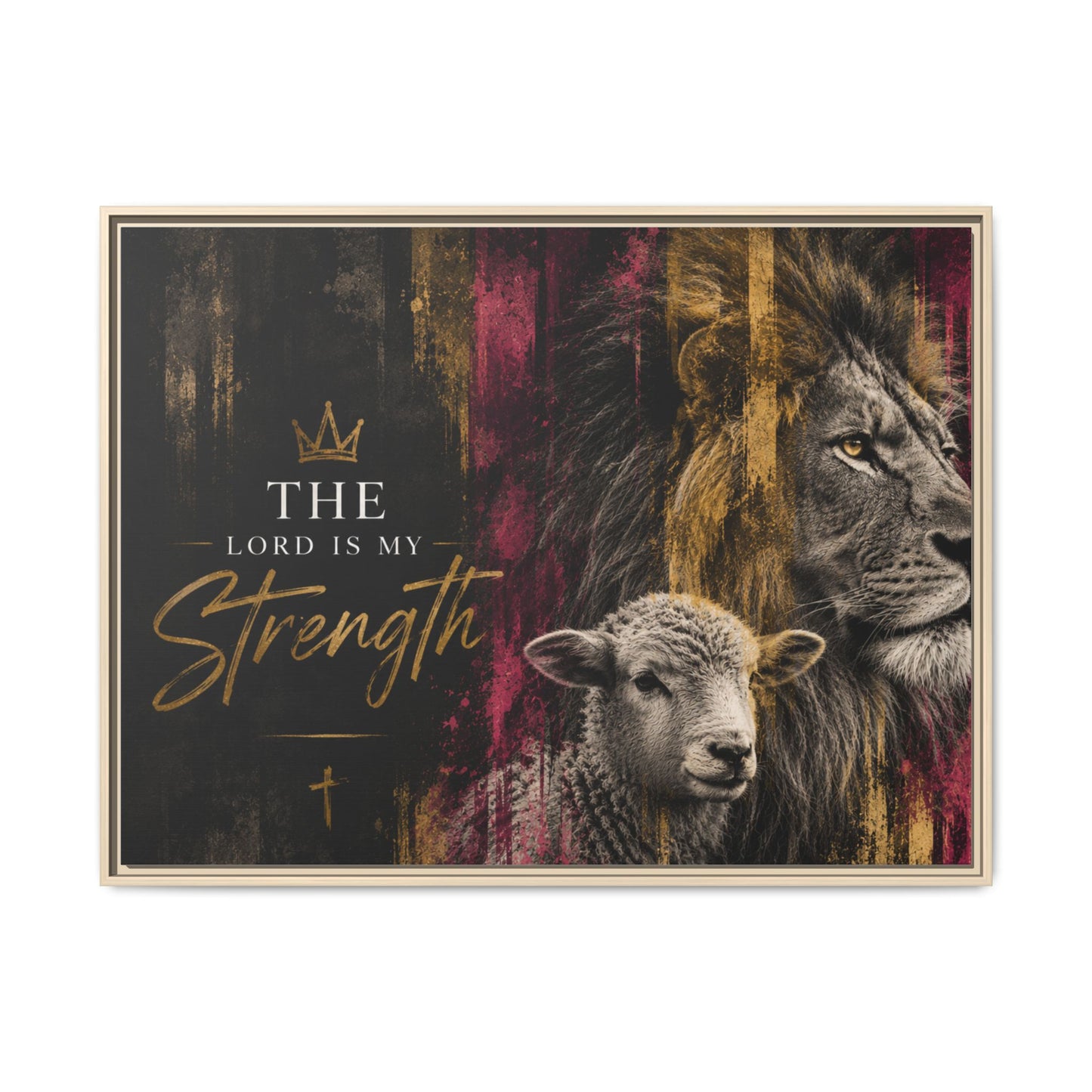 The Lord Is My Strength Wall Art – 40x30 Framed Matte Canvas Portrait