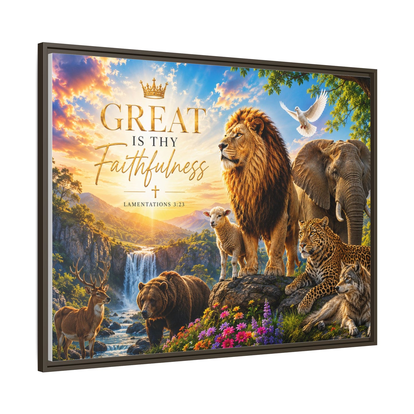 Great Is Thy Faithfulness Wall Art – 40x30 Framed Matte Canvas Portrait