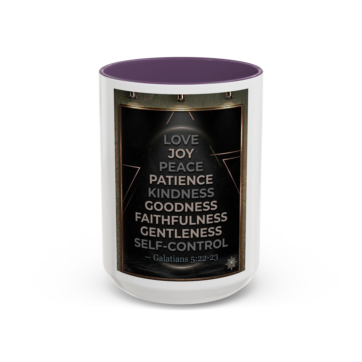 Christian Faith Coffee Mug – Galatians 5:22-23 Fruit of the Spirit Accent Ceramic Mug