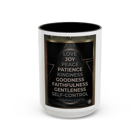 Christian Faith Coffee Mug – Galatians 5:22-23 Fruit of the Spirit Accent Ceramic Mug
