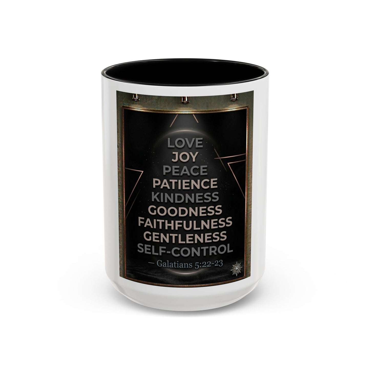 Christian Faith Coffee Mug – Galatians 5:22-23 Fruit of the Spirit Accent Ceramic Mug