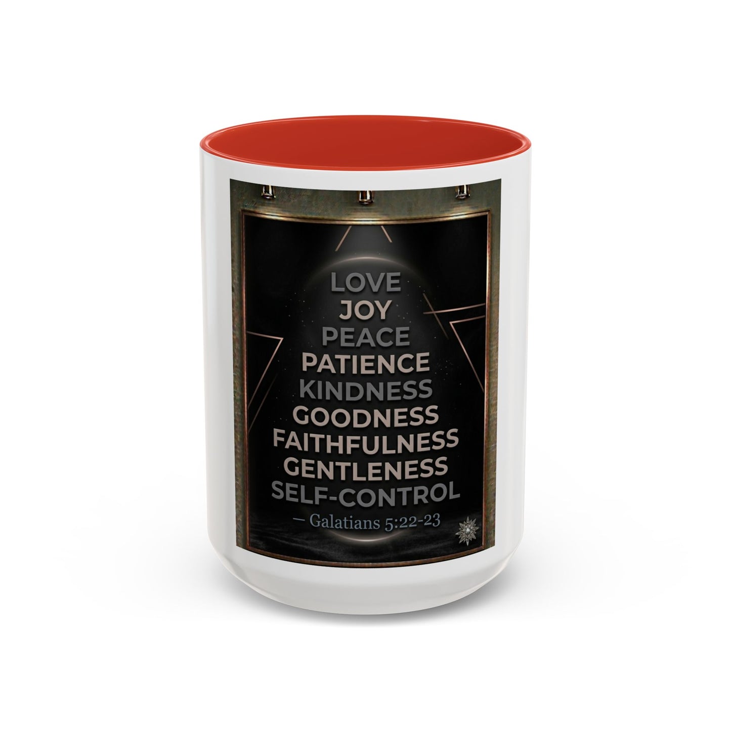 Christian Faith Coffee Mug – Galatians 5:22-23 Fruit of the Spirit Accent Ceramic Mug